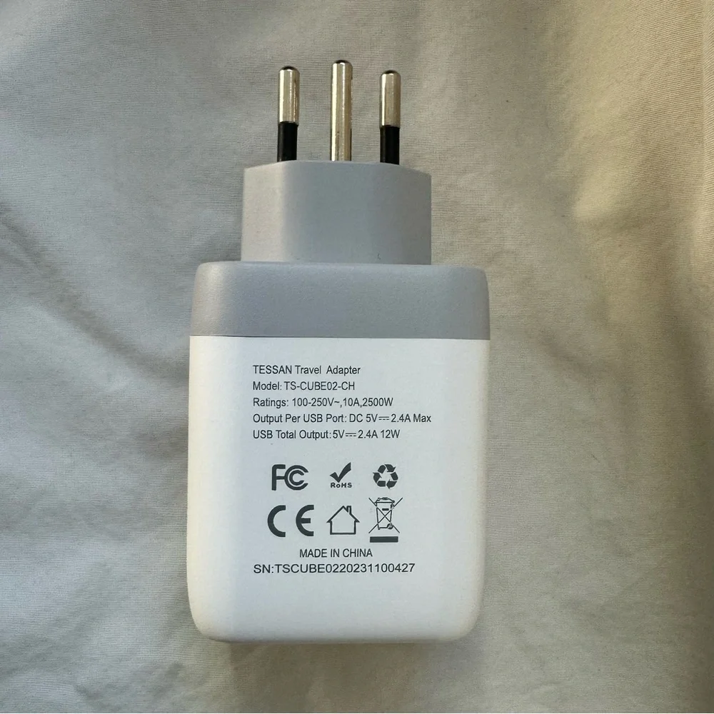 Travel Plug Adapter, US to Switzerland